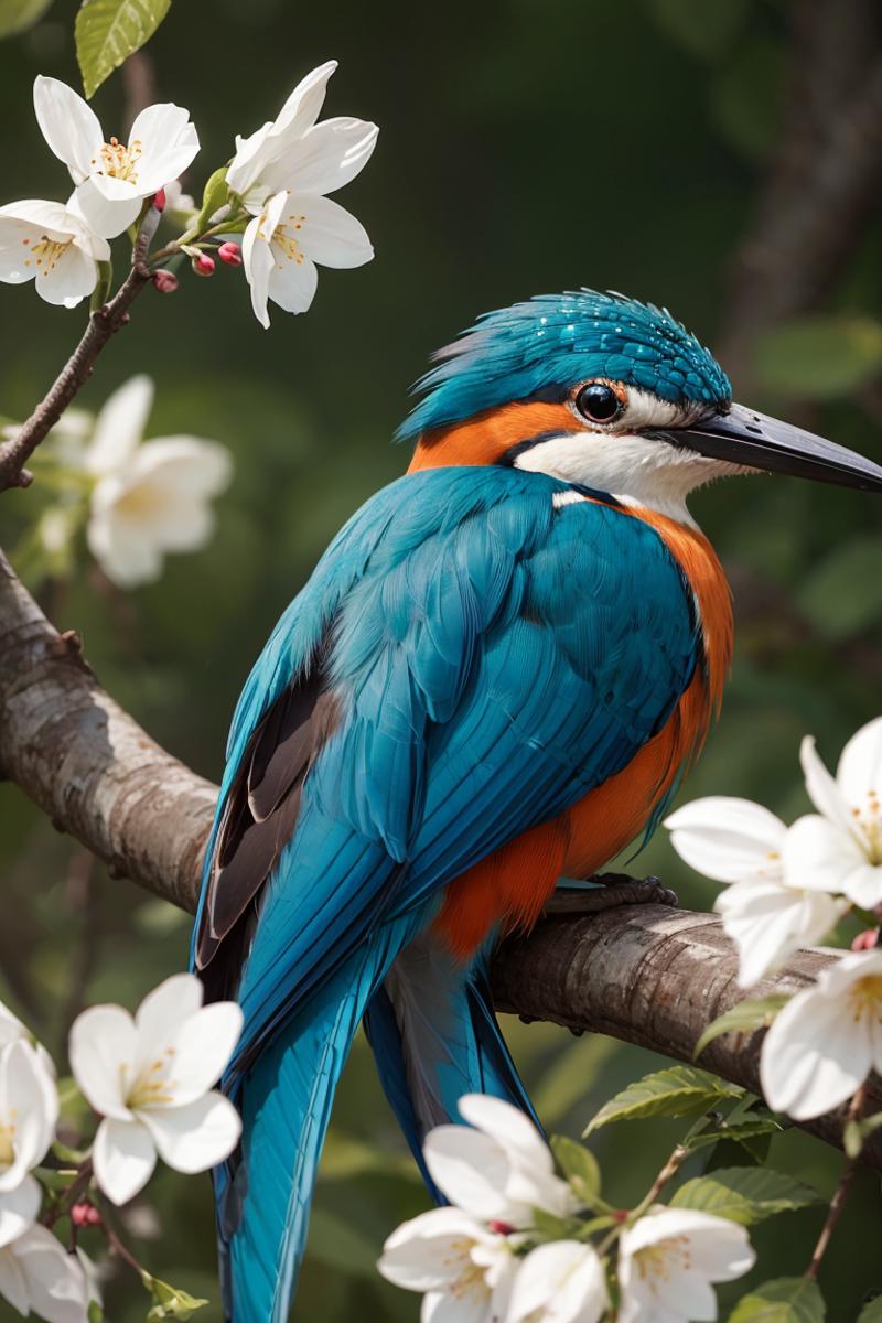 379047-3507490240-(best quality, masterpiece), superb kingfisher on a branch near budding white cherry flowers, dark, dawn, (chilly early morning_.png